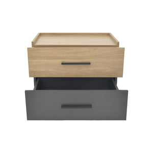 Κομοδίνο Sonlen  mdf σε sonoma-ανθρακί απόχρωση 60x40x44.5εκ - Image 6