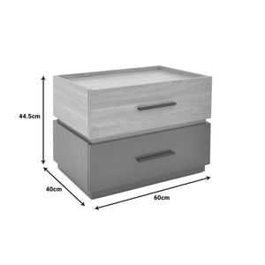 Κομοδίνο Sonlen  mdf σε sonoma-ανθρακί απόχρωση 60x40x44.5εκ - Image 8