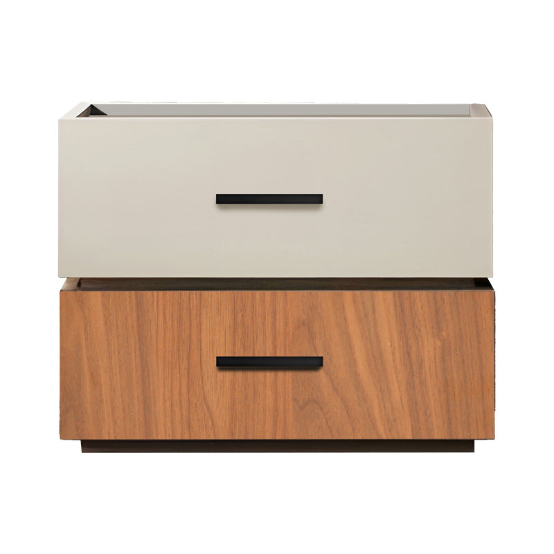 Κομοδίνο Sonlen  mdf σε καρυδί-μπεζ απόχρωση 60x40x44.5εκ - Pakobazaar