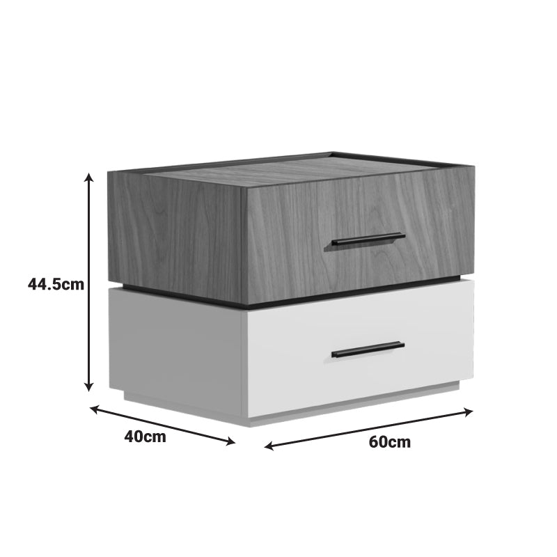 Κομοδίνο Sonlen  mdf σε καρυδί-μπεζ απόχρωση 60x40x44.5εκ - Pakobazaar