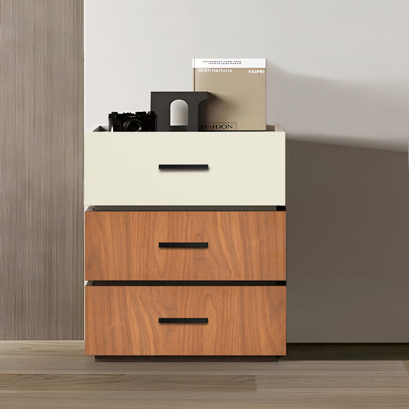 Κομοδίνο Sonlen  mdf σε καρυδί-μπεζ απόχρωση 60x40x66εκ - Pakobazaar