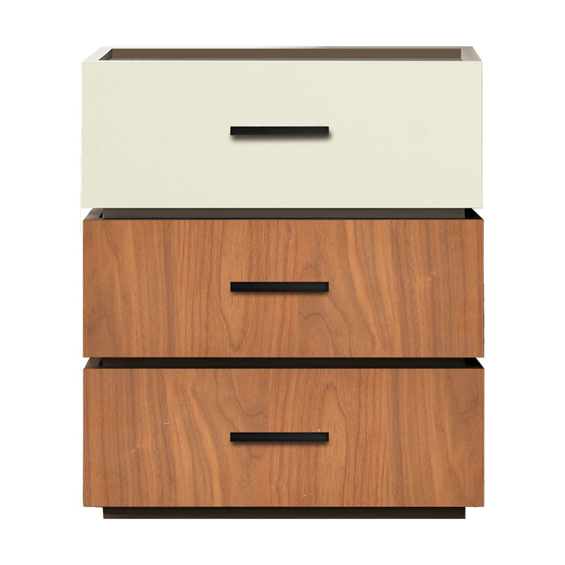 Κομοδίνο Sonlen  mdf σε καρυδί-μπεζ απόχρωση 60x40x66εκ - Pakobazaar