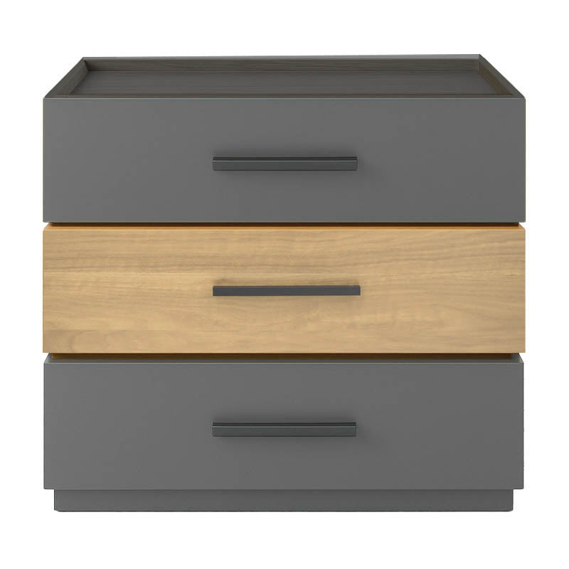 Κομοδίνο Sonlen  mdf σε sonoma-ανθρακί απόχρωση 60x40x66εκ - Pakobazaar