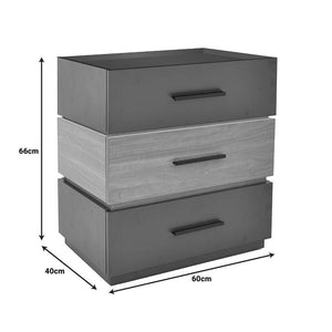 Κομοδίνο Sonlen  mdf σε sonoma-ανθρακί απόχρωση 60x40x66εκ - Pakobazaar