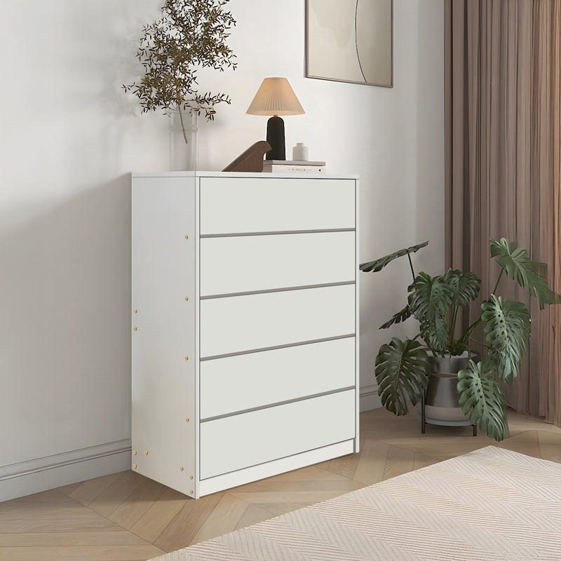 Συρταριέρα Kuanger  mdf σε λευκή απόχρωση 80x40x109εκ - Pakobazaar