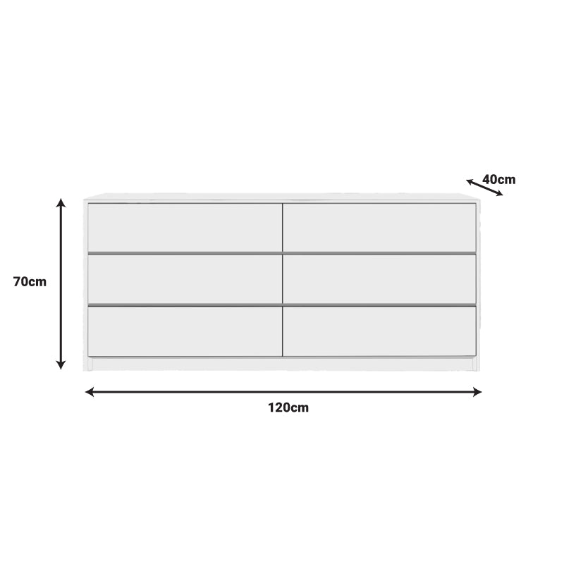 Συρταριέρα Kuanger  mdf σε λευκή απόχρωση 120x40x70εκ - Pakobazaar