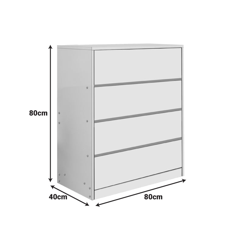 Συρταριέρα Kuanger  mdf σε λευκή απόχρωση 80x40x80εκ - Pakobazaar