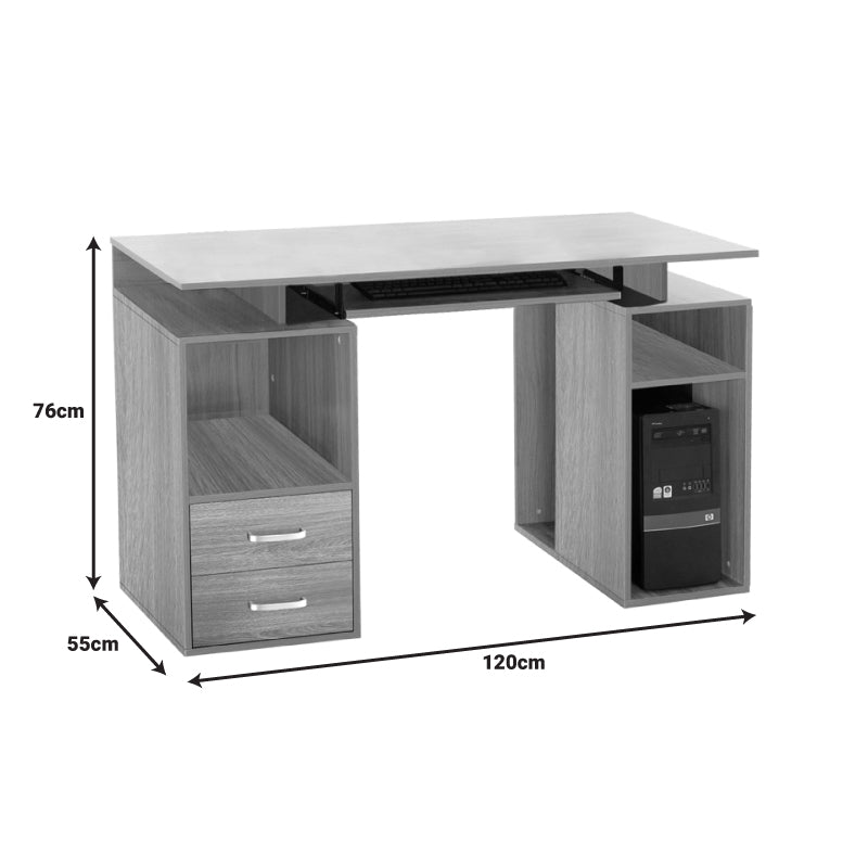 Γραφείο υπολογιστή Liberion  σε απόχρωση sonoma 120x55x76εκ - Pakobazaar