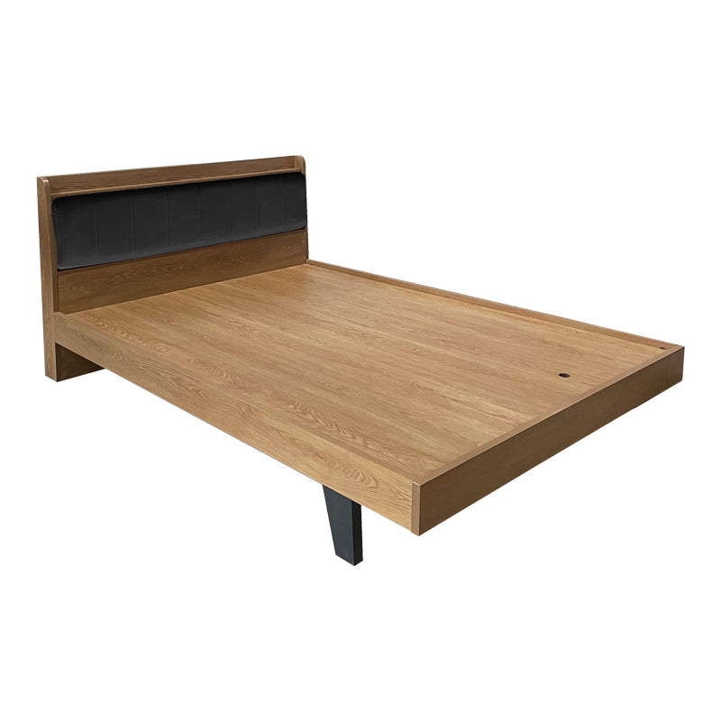 Κρεβάτι Frankly  mdf-pu σε καρυδί-μαύρο απόχρωση 150x200εκ - Pakobazaar