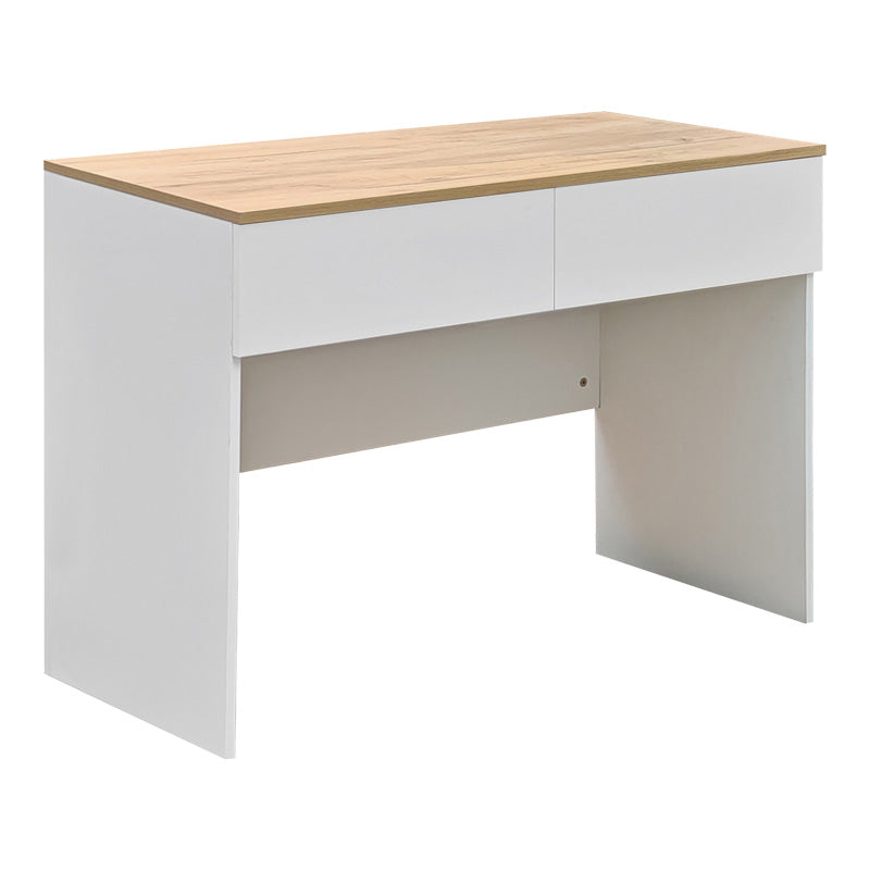 Γραφείο εργασίας Beleton  με συρτάρια mdf σε oak με λευκή απόχρωση 100x50x75εκ - Pakobazaar