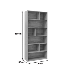 Βιβλιοθήκη Evergin  mdf σε oak απόχρωση 80x30x180εκ - Pakobazaar