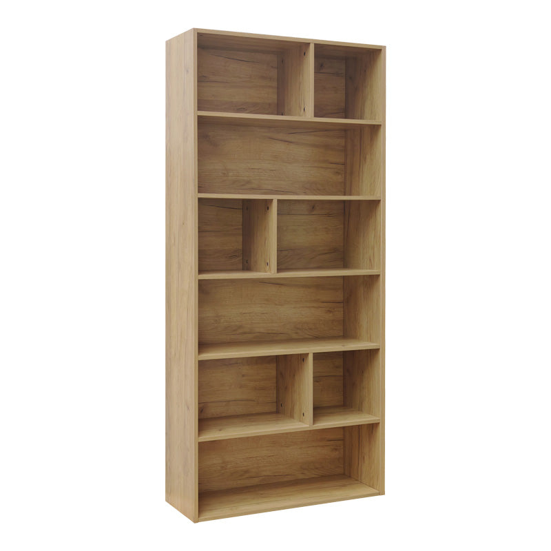Βιβλιοθήκη Evergin  mdf σε oak απόχρωση 80x30x180εκ - Pakobazaar