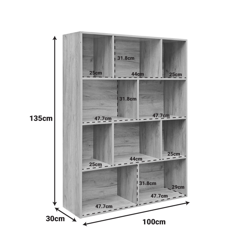 Βιβλιοθήκη Evergin  mdf σε oak απόχρωση 100x30x135εκ - Pakobazaar