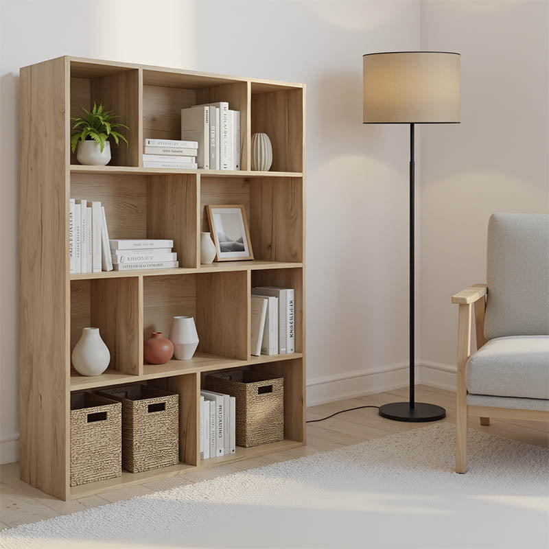 Βιβλιοθήκη Evergin  mdf σε oak απόχρωση 100x30x135εκ - Pakobazaar