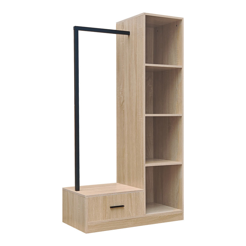Έπιπλο εισόδου Erdeco  mdf σε φυσική απόχρωση 80x40x150εκ - Pakobazaar