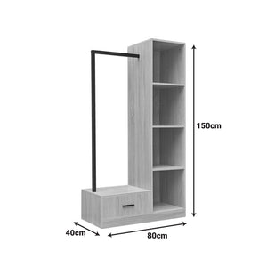 Έπιπλο εισόδου Erdeco  mdf σε φυσική απόχρωση 80x40x150εκ - Pakobazaar