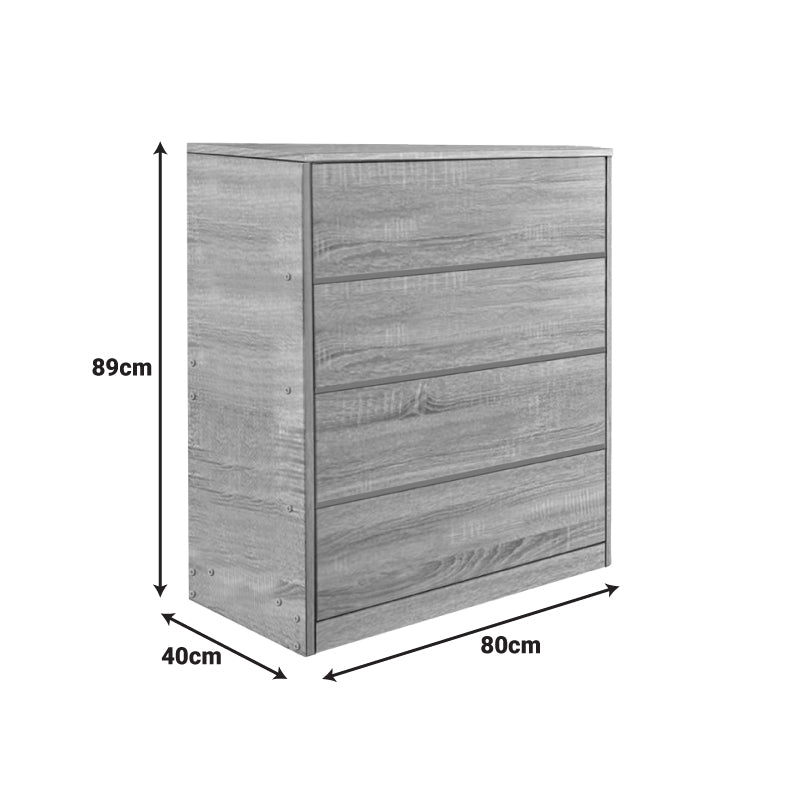 Συρταριέρα Kuanger  mdf σε καρυδί απόχρωση 80x40x89εκ - Pakobazaar
