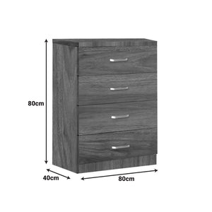 Συρταριέρα Killian  με 4 συρτάρια καρυδί 80x40x80εκ - Pakobazaar