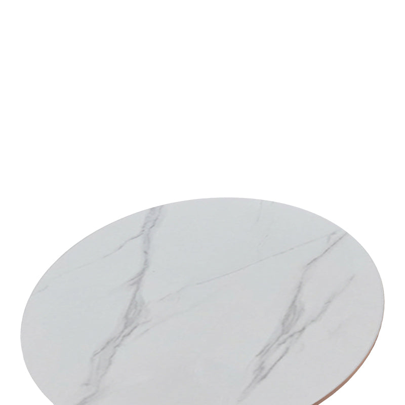 Τραπέζι Balou I  sintered stone-mdf σε λευκό μαρμάρου Φ70x74εκ - Pakobazaar