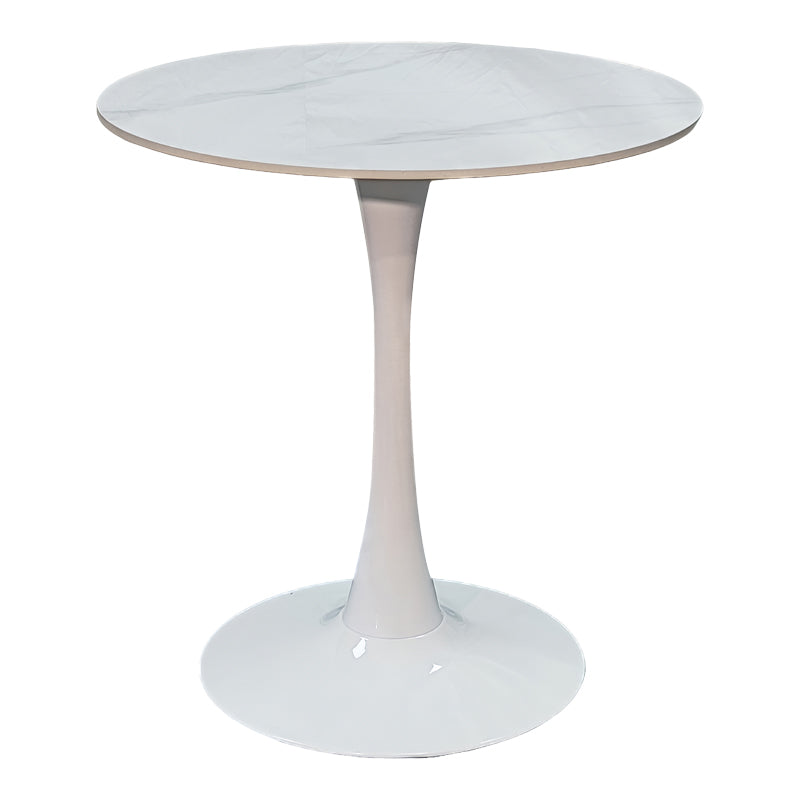 Τραπέζι Balou I  sintered stone-mdf σε λευκό μαρμάρου Φ70x74εκ - Pakobazaar