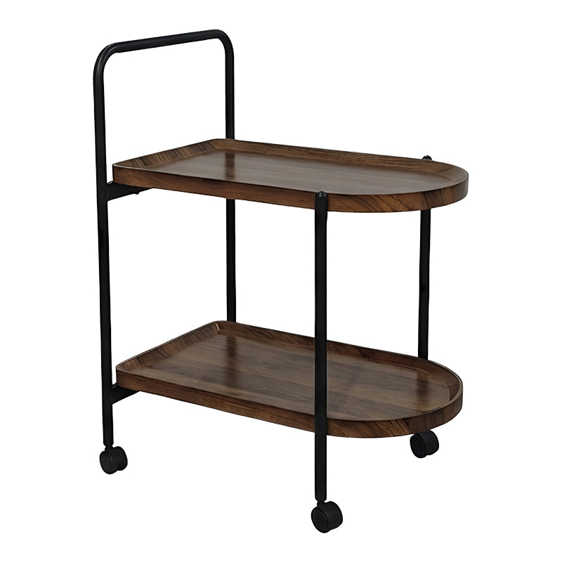 Βοηθητικό τραπέζι Whelea  τροχήλατο mdf-μέταλλο καρυδί-μαύρο 40x60x69εκ - Pakobazaar