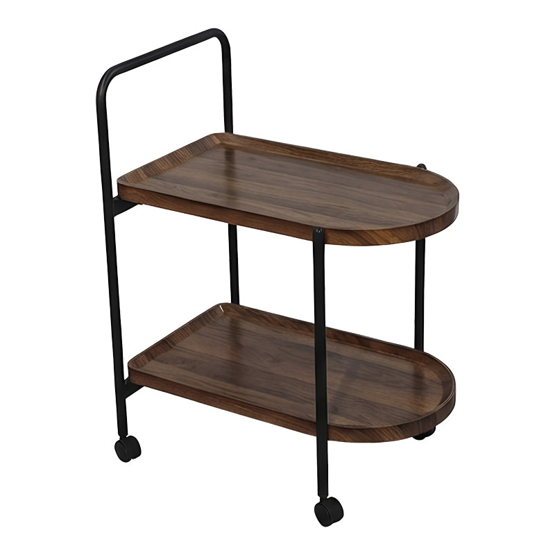Βοηθητικό τραπέζι Whelea  τροχήλατο mdf-μέταλλο καρυδί-μαύρο 40x60x69εκ - Pakobazaar