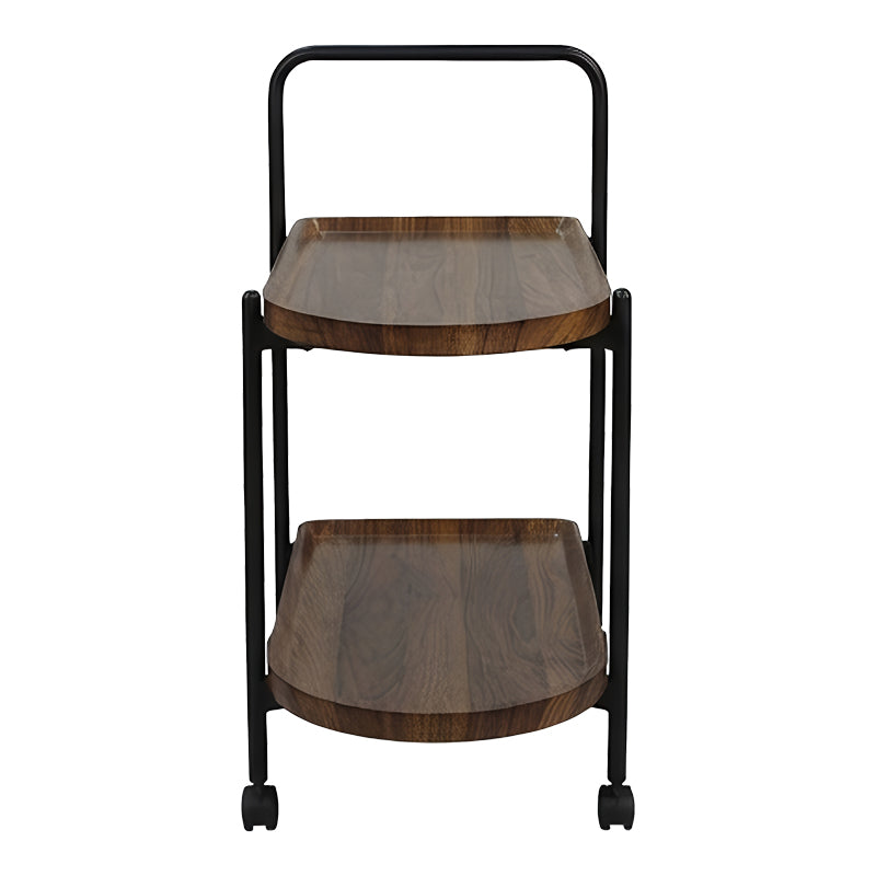 Βοηθητικό τραπέζι Whelea  τροχήλατο mdf-μέταλλο καρυδί-μαύρο 40x60x69εκ - Pakobazaar