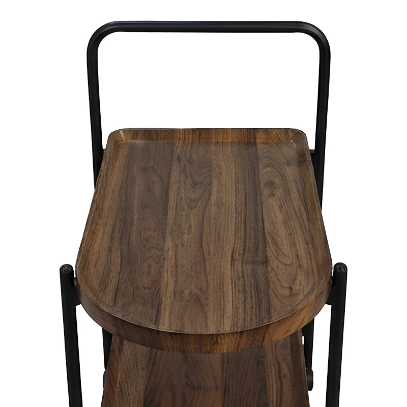 Βοηθητικό τραπέζι Whelea  τροχήλατο mdf-μέταλλο καρυδί-μαύρο 40x60x69εκ - Pakobazaar