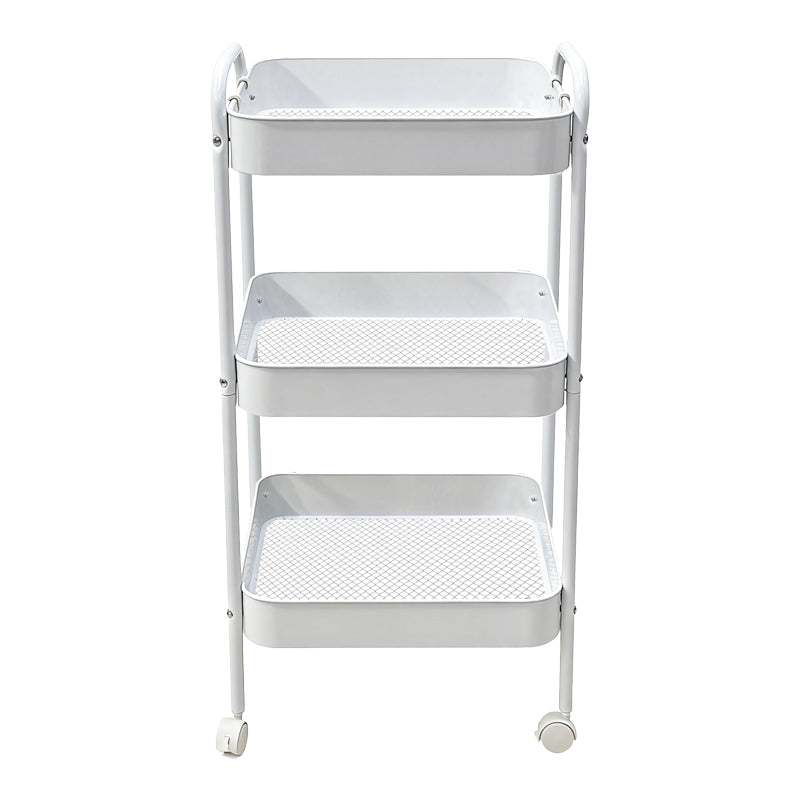 Τρόλλεϊ-ραφιέρα Nedea  μέταλλο λευκό 41x30x77εκ - Pakobazaar