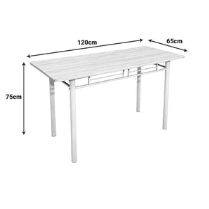 Τραπεζαρία Roza  σετ 5τμχ mdf sonoma με μεταλλικό μαύρο πόδι 120x65x75εκ - Pakobazaar