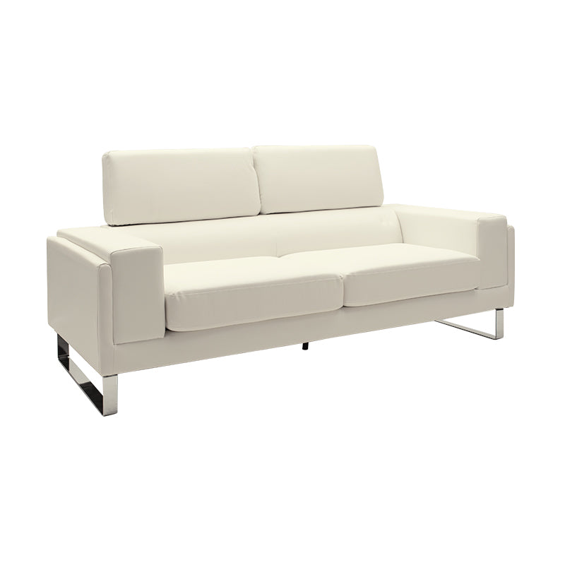 Καναπές Shea  3θέσιος PU ivory-inox 198x80x87εκ - Pakobazaar