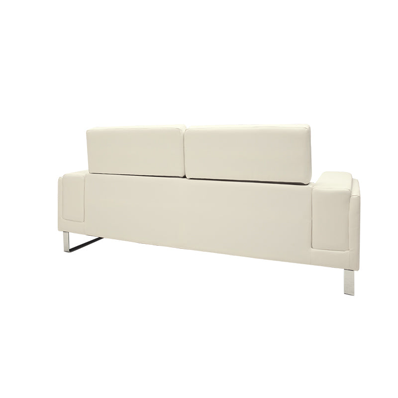 Καναπές Shea  3θέσιος PU ivory-inox 198x80x87εκ - Pakobazaar