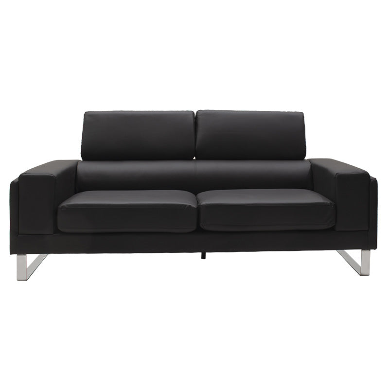 Καναπές Shea  3θέσιος pu μαύρο-inox 198x80x87εκ - Image 3