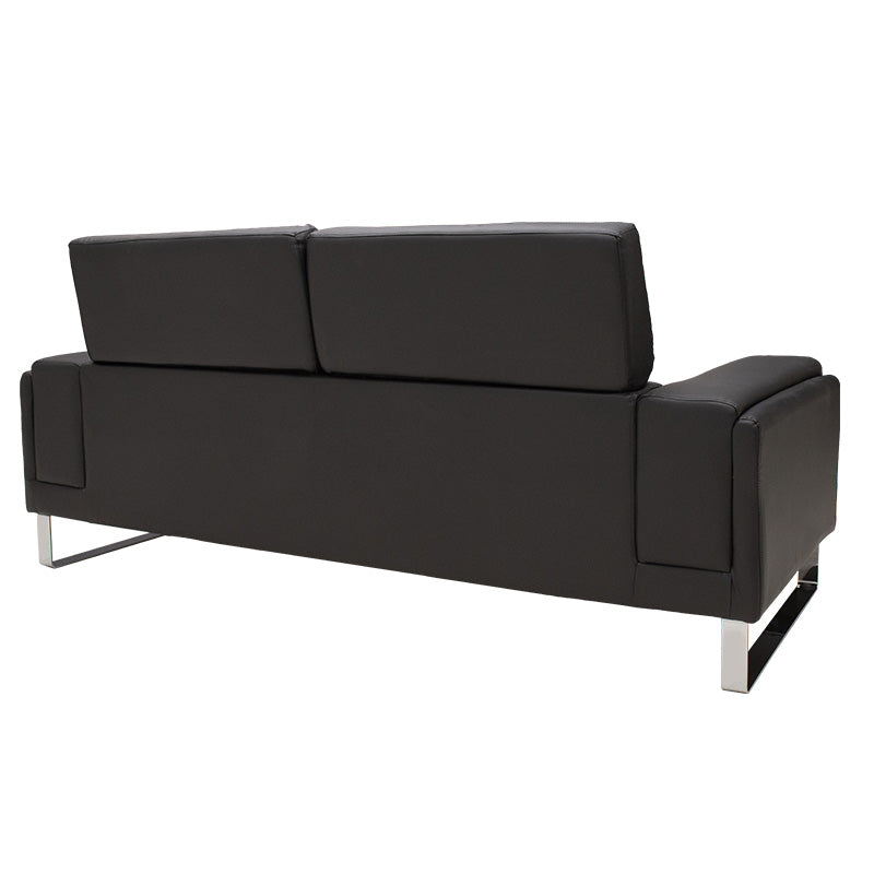 Καναπές Shea  3θέσιος pu μαύρο-inox 198x80x87εκ - Image 6