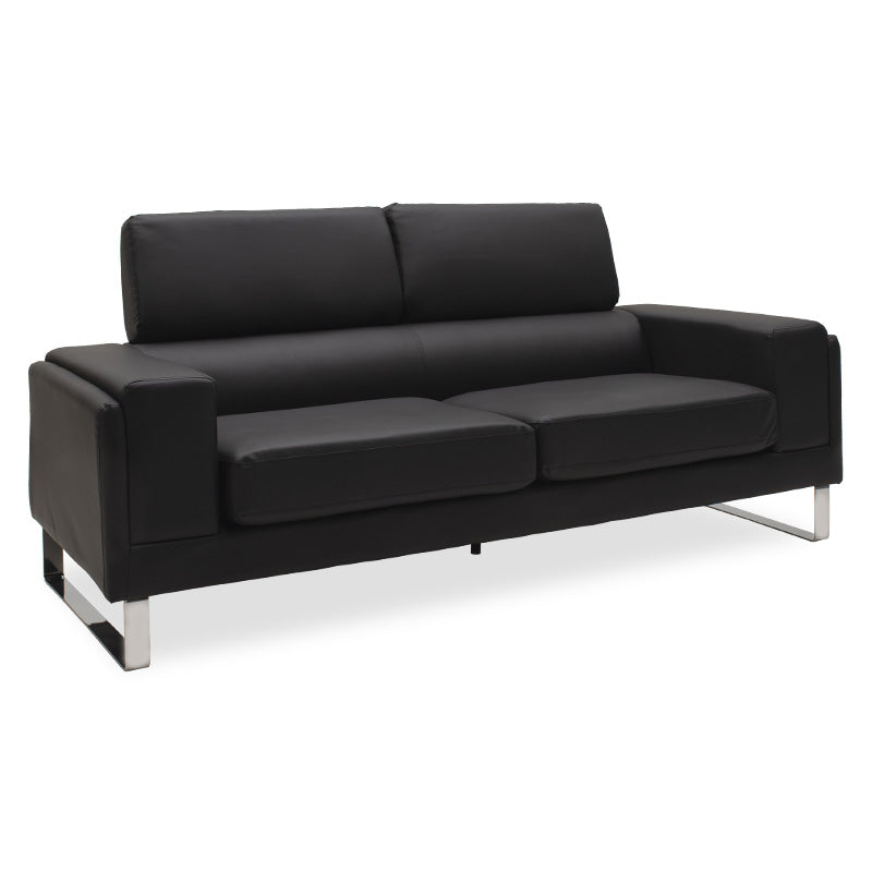 Καναπές Shea  3θέσιος pu μαύρο-inox 198x80x87εκ - Image 1