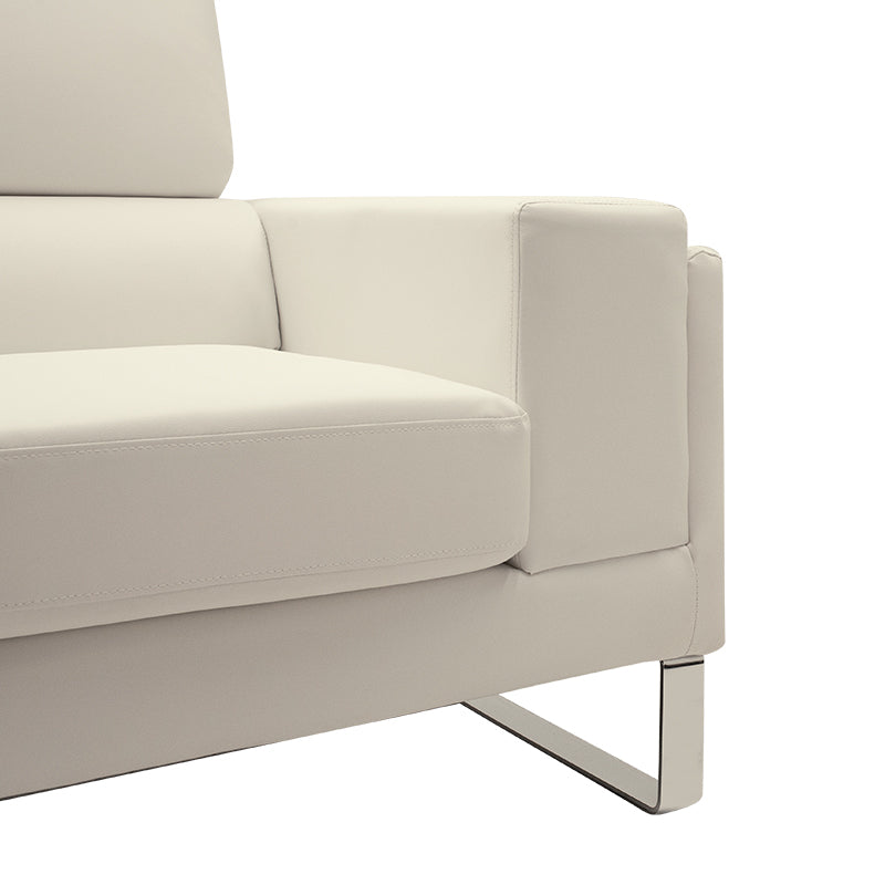 Καναπές Shea  2θέσιος PU ivory-inox 158x80x87εκ - Pakobazaar