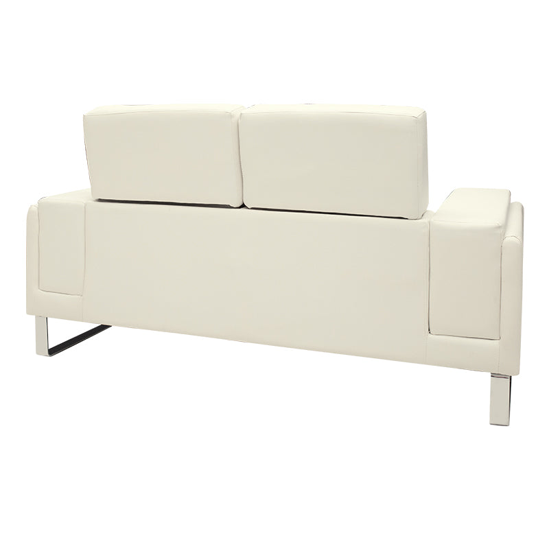 Καναπές Shea  2θέσιος PU ivory-inox 158x80x87εκ - Pakobazaar