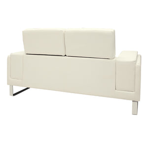 Καναπές Shea  2θέσιος PU ivory-inox 158x80x87εκ - Pakobazaar