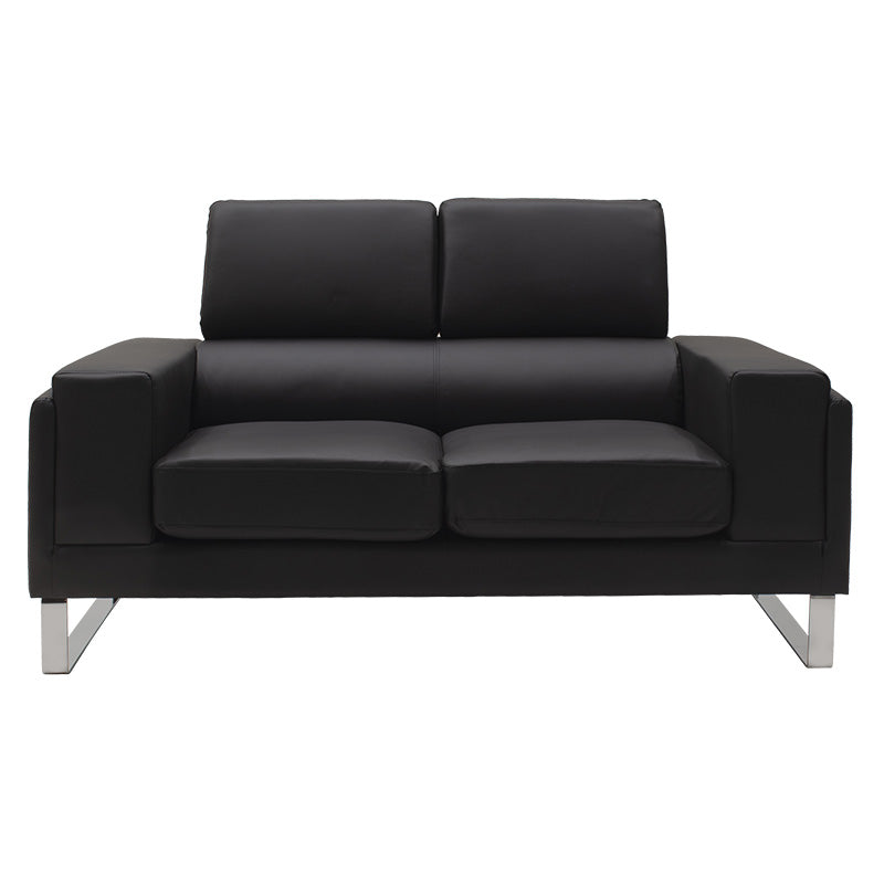 Καναπές Shea  2θέσιος pu μαύρο-inox 158x80x87εκ - Pakobazaar