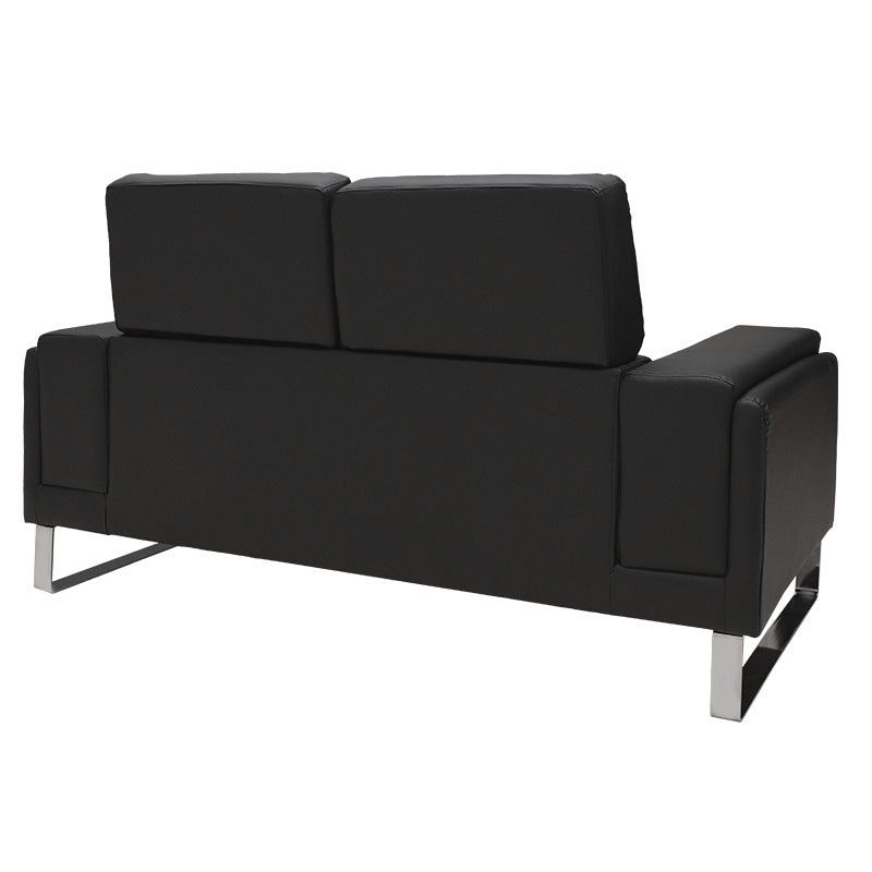Καναπές Shea  2θέσιος pu μαύρο-inox 158x80x87εκ - Pakobazaar