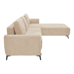 Kαναπές κρεβάτι τριθέσιος αναστρέψιμος Settee  ύφασμα με αποθηκευτικό χώρο σε μπεζ απόχρωση 286x204x93εκ - Pakobazaar