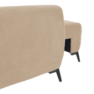 Kαναπές κρεβάτι τριθέσιος αναστρέψιμος Settee  ύφασμα με αποθηκευτικό χώρο σε μπεζ απόχρωση 286x204x93εκ - Pakobazaar