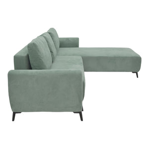 Kαναπές κρεβάτι τριθέσιος αναστρέψιμος Settee  ύφασμα με αποθηκευτικό χώρο σε μέντα απόχρωση 286x204x93εκ - Pakobazaar