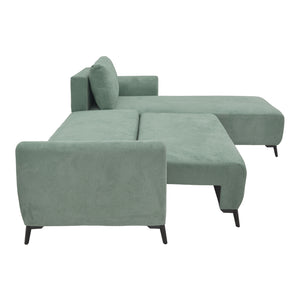 Kαναπές κρεβάτι τριθέσιος αναστρέψιμος Settee  ύφασμα με αποθηκευτικό χώρο σε μέντα απόχρωση 286x204x93εκ - Pakobazaar