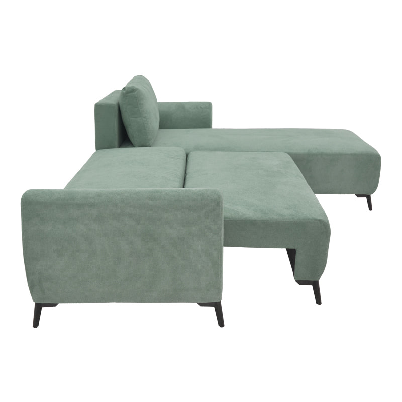 Kαναπές κρεβάτι τριθέσιος αναστρέψιμος Settee  ύφασμα με αποθηκευτικό χώρο σε μέντα απόχρωση 286x204x93εκ - Pakobazaar