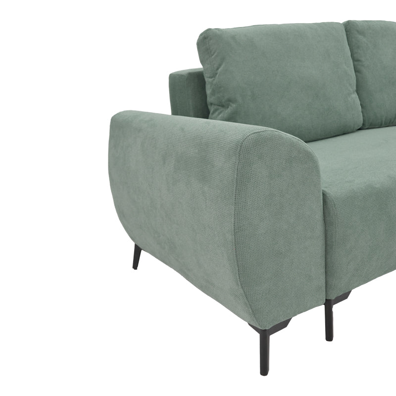 Kαναπές κρεβάτι τριθέσιος αναστρέψιμος Settee  ύφασμα με αποθηκευτικό χώρο σε μέντα απόχρωση 286x204x93εκ - Pakobazaar