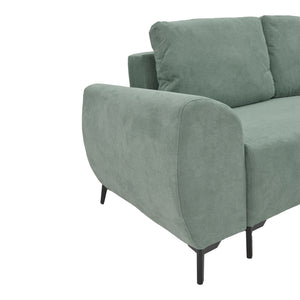 Kαναπές κρεβάτι τριθέσιος αναστρέψιμος Settee  ύφασμα με αποθηκευτικό χώρο σε μέντα απόχρωση 286x204x93εκ - Pakobazaar