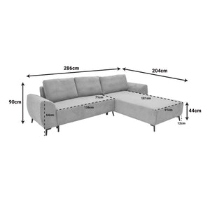 Kαναπές κρεβάτι τριθέσιος αναστρέψιμος Settee  ύφασμα με αποθηκευτικό χώρο σε μέντα απόχρωση 286x204x93εκ - Pakobazaar
