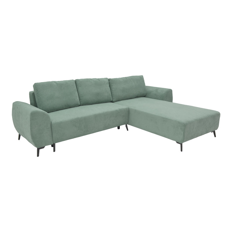 Kαναπές κρεβάτι τριθέσιος αναστρέψιμος Settee  ύφασμα με αποθηκευτικό χώρο σε μέντα απόχρωση 286x204x93εκ - Pakobazaar