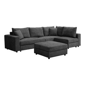 Πολυμορφικός καναπές Navaro  ύφασμα ανθρακί 281x256x85εκ - Pakobazaar